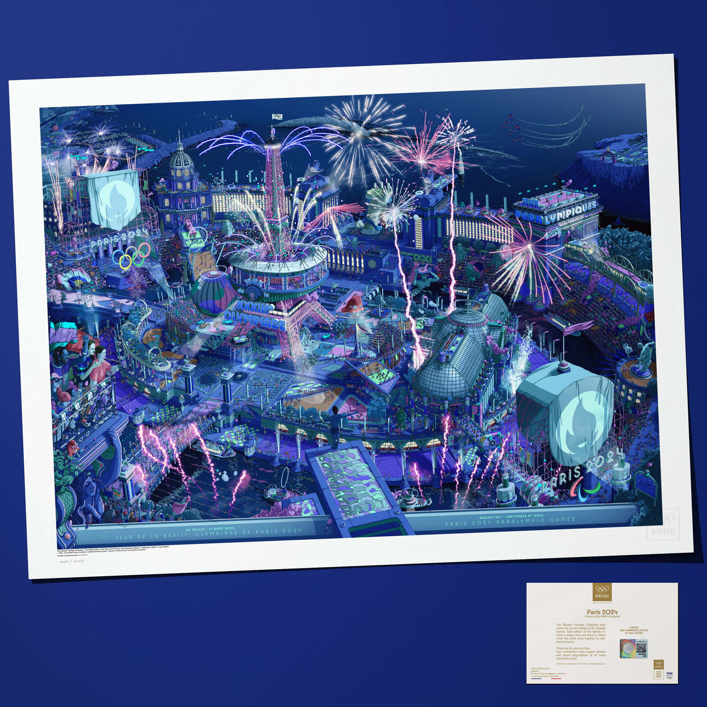 Paris 2024 Official Poster Night Celebration - Full Version | 2024 巴黎奧運官方海報 - 黑夜全幅限量版