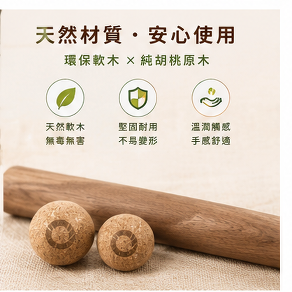 【新春限定】$999 帶回全身舒壓｜原木放鬆棍・軟木球・彈力帶｜零門檻入門組合