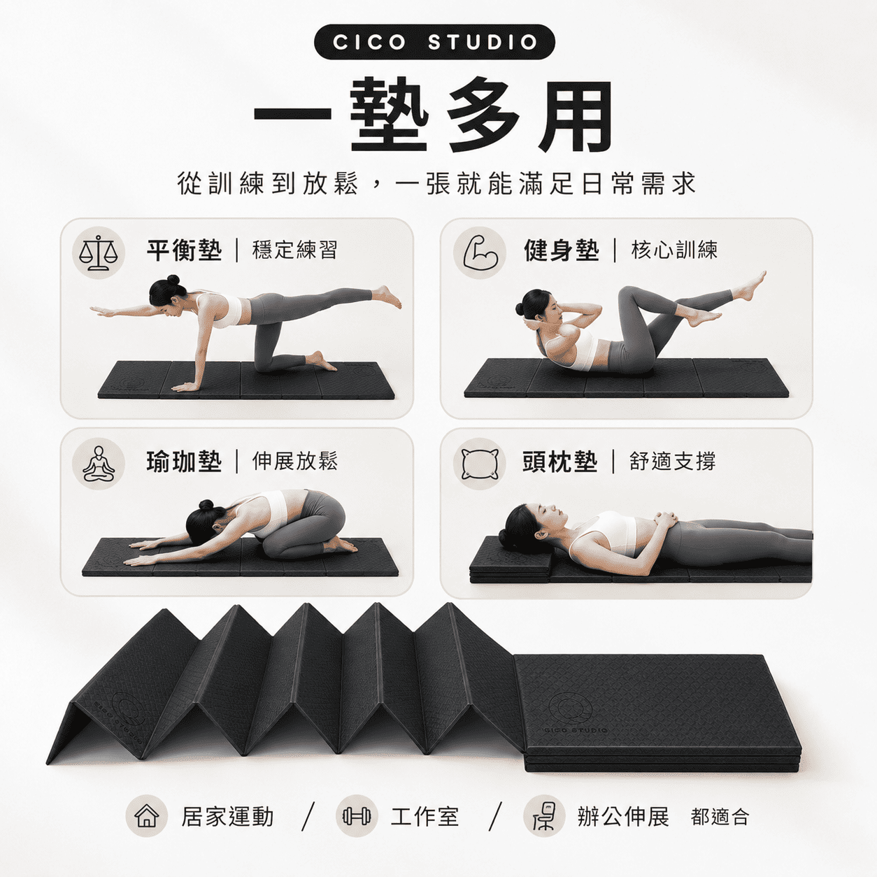 折疊瑜珈墊