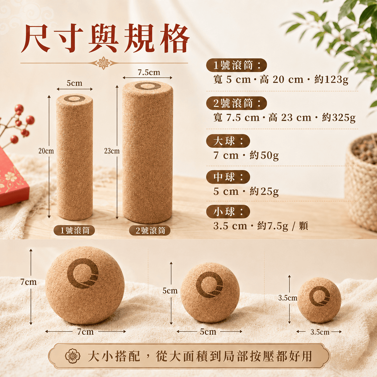 【凝聚 ｜優惠組】放鬆滾筒 x 放鬆筋膜球