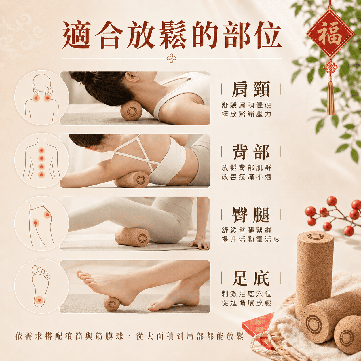 【凝聚 ｜優惠組】放鬆滾筒 x 放鬆筋膜球