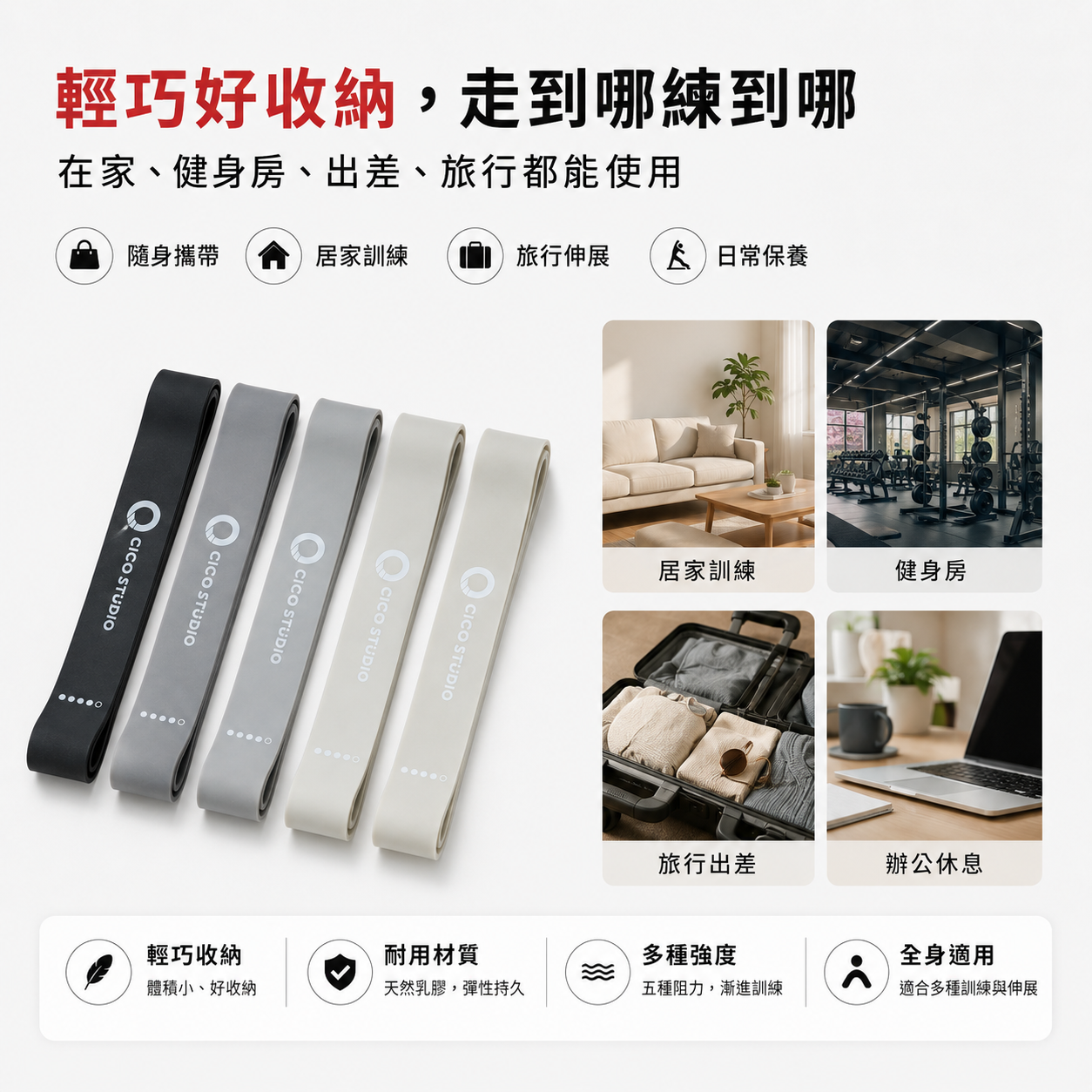 【交換禮物推薦】長版彈力帶套組｜五種強度、一次打包