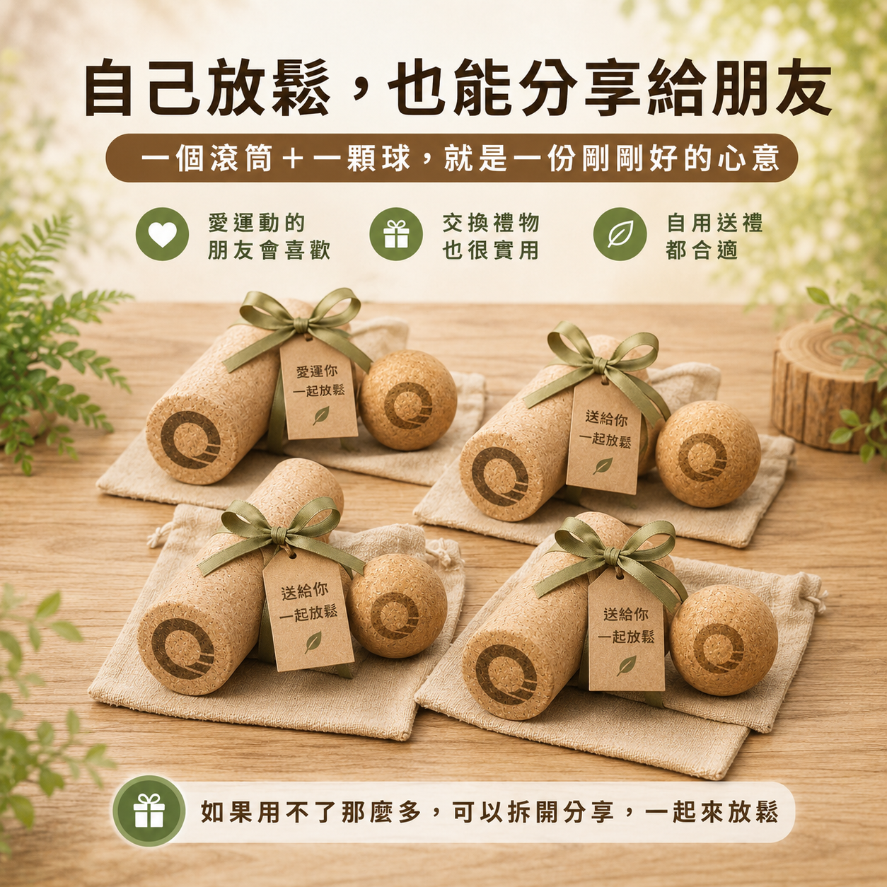 【凝聚｜優惠組】放鬆滾筒全套 x 放鬆筋膜球全套