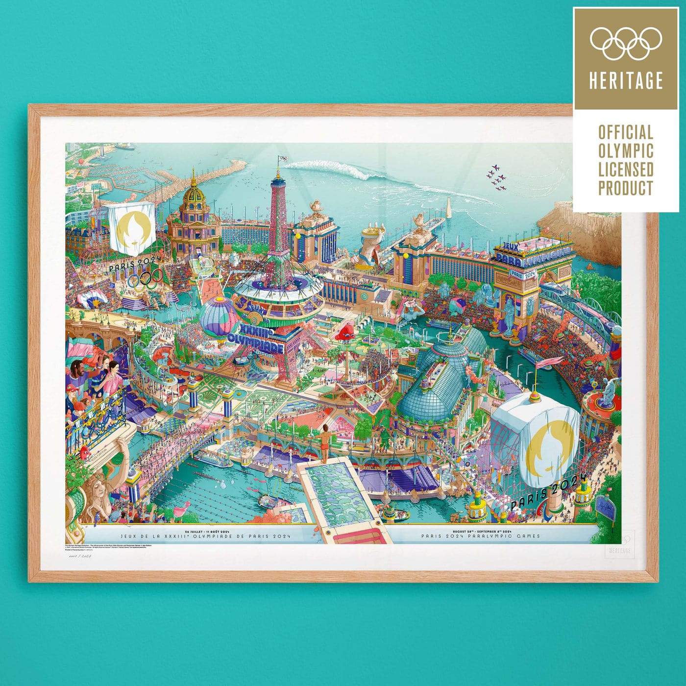 Paris 2024 Official Poster Classic Edition - Full Panorama | 2024 巴黎奧運官方海報 - 經典全幅複刻版