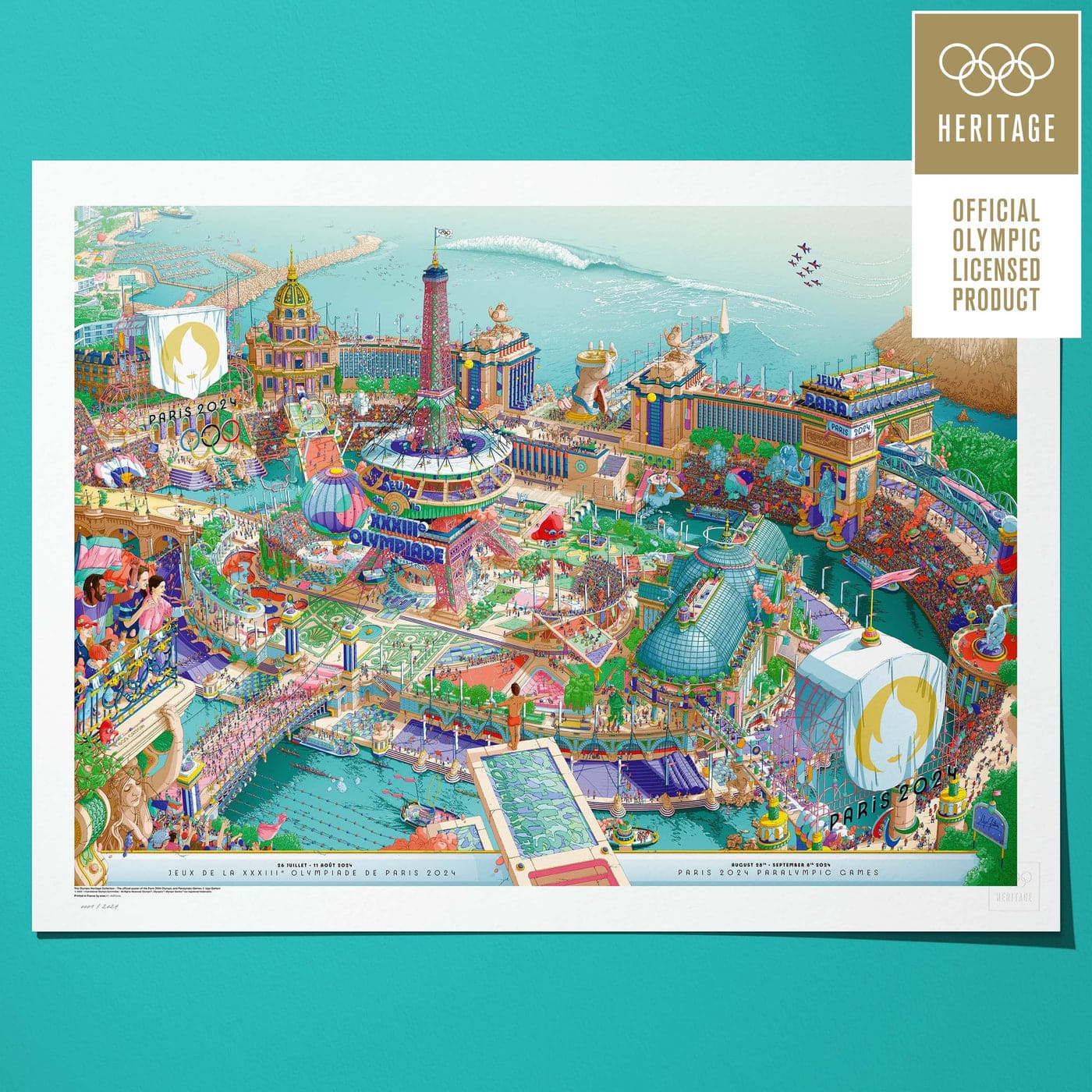 Paris 2024 Official Poster Classic Edition - Full Panorama | 2024 巴黎奧運官方海報 - 經典全幅複刻版