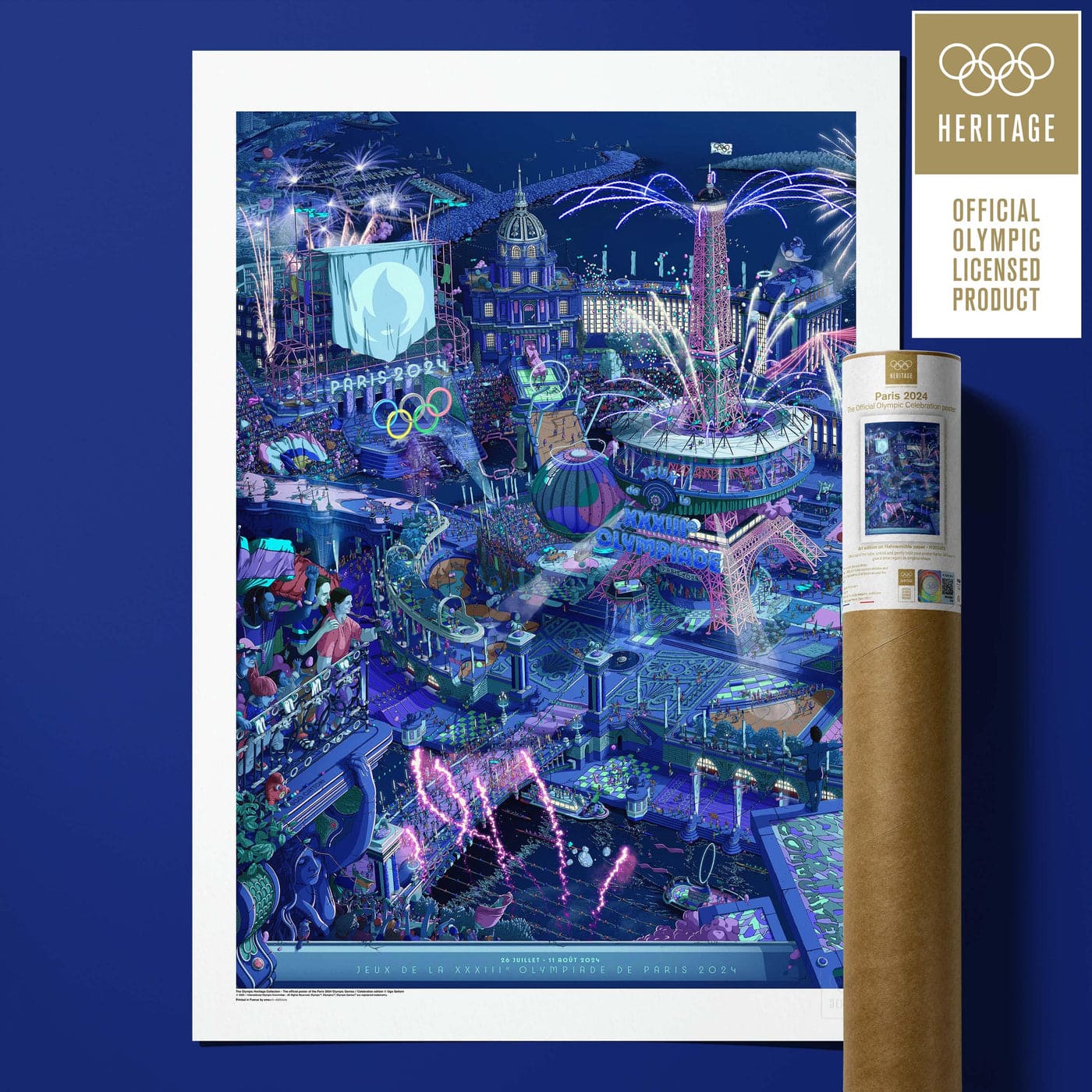 Paris 2024 Olympic & Paralympic Night Poster Set (Diptych) | 2024 巴黎奧運官方海報 - 黑夜限量對畫組