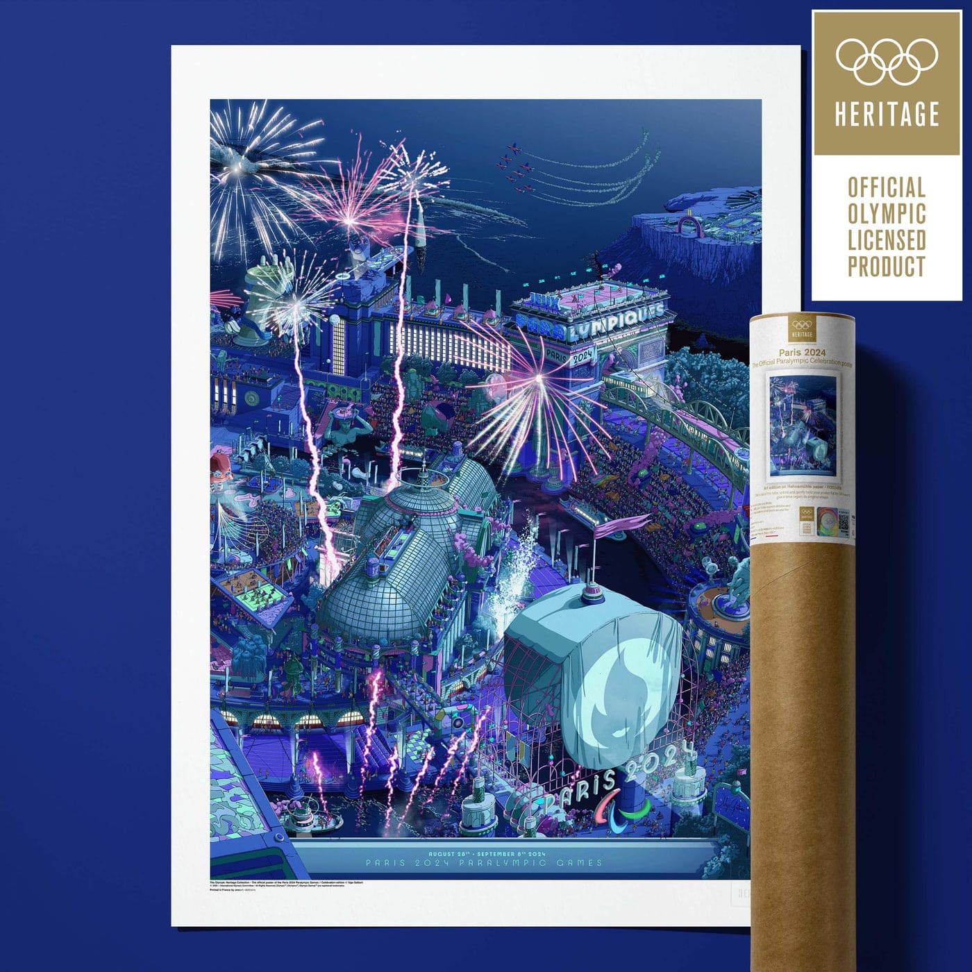 Paris 2024 Olympic & Paralympic Night Poster Set (Diptych) | 2024 巴黎奧運官方海報 - 黑夜限量對畫組