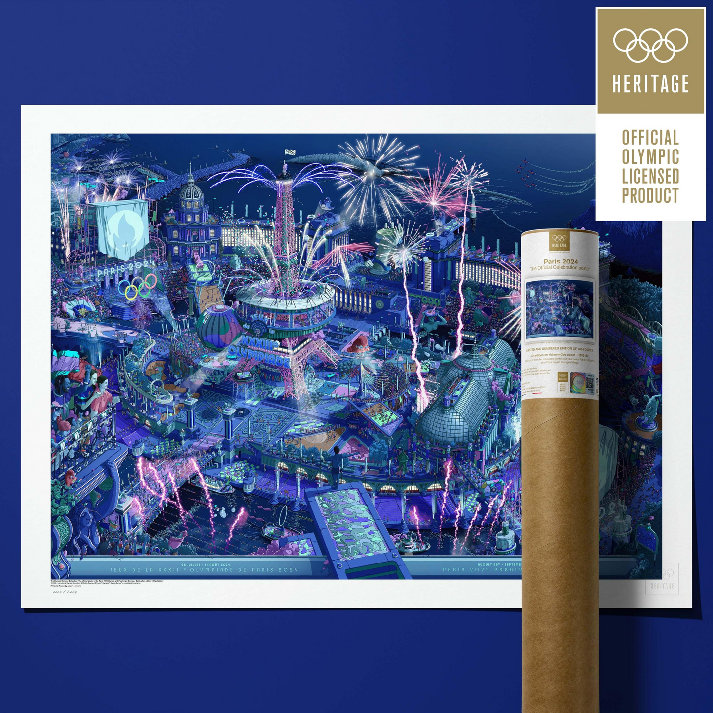 Paris 2024 Official Poster Night Celebration - Full Version | 2024 巴黎奧運官方海報 - 黑夜全幅限量版