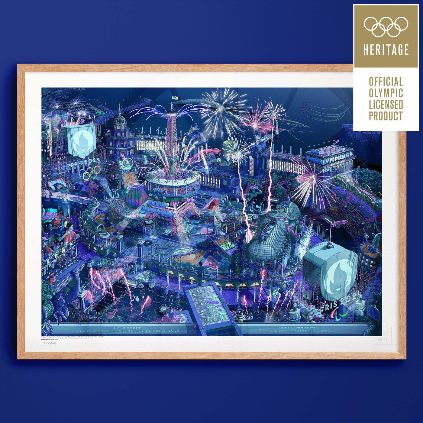Paris 2024 Official Poster Night Celebration - Full Version | 2024 巴黎奧運官方海報 - 黑夜全幅限量版