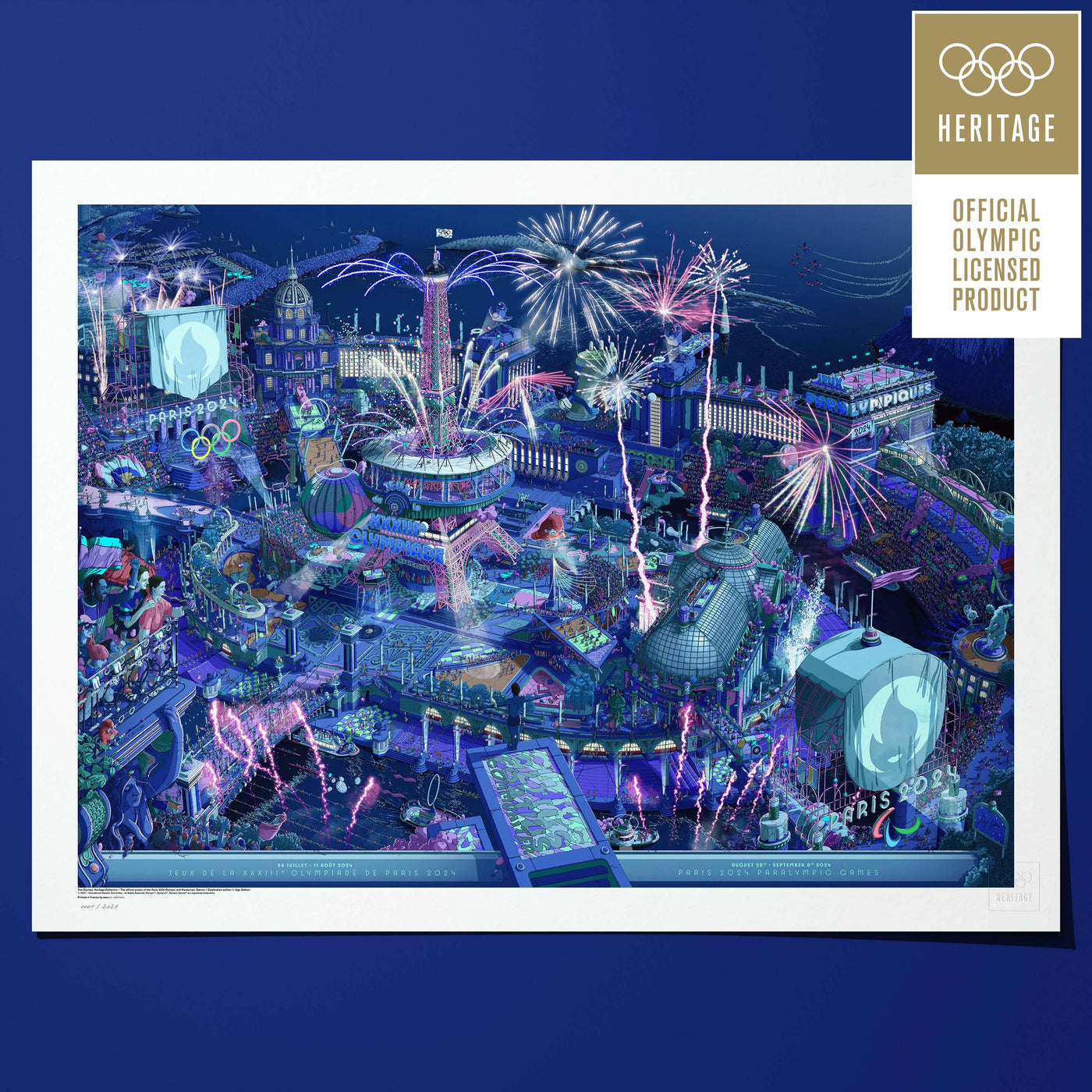 Paris 2024 Official Poster Night Celebration - Full Version | 2024 巴黎奧運官方海報 - 黑夜全幅限量版